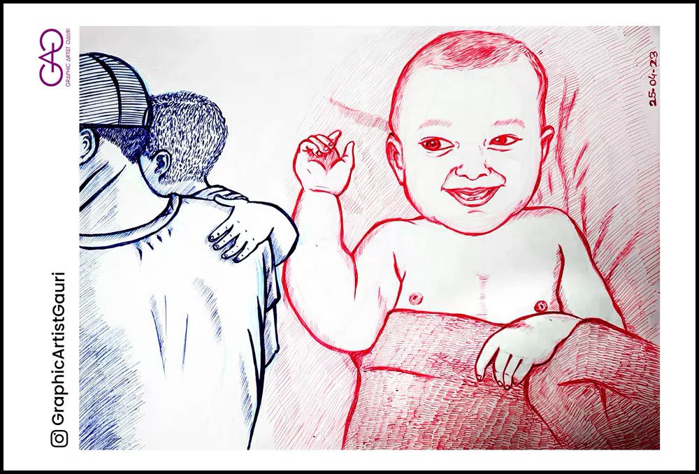 Baby Drawing by Graphic Artist Gauri